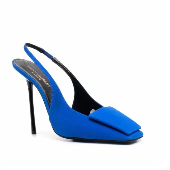 Saint Laurent ysl blue sling back George square toe pump